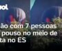 Balão com sete pessoas a bordo faz pouso no meio de mata em Pancas (ES)