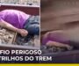 Desafio com trem passando por cima de homem vira caso de polícia; veja