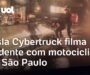 Veja Vídeo – Motociclista morre após colidir com Tesla Cybertruck em São Paulo; carro filmou acidente